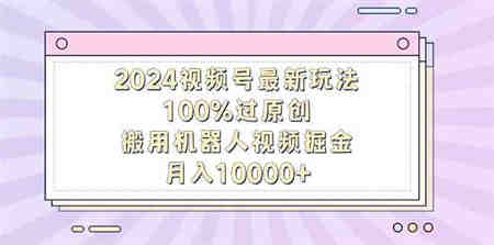 （9151期）2024视频号最新玩法，100%过原创，搬用机器人视频掘金，月入10000+-营销武器库