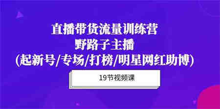 （10016期）直播带货流量特训营，野路子主播(起新号/专场/打榜/明星网红助博)19节课-营销武器库