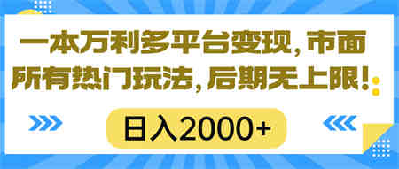 （10311期）一本万利多平台变现，市面所有热门玩法，日入2000+，后期无上限！-营销武器库