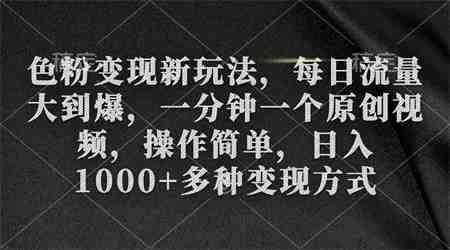 （9282期）色粉变现新玩法，每日流量大到爆，一分钟一个原创视频，操作简单，日入1…-营销武器库