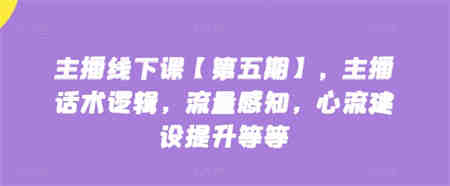 主播线下课【第五期】，主播话术逻辑，流量感知，心流建设提升等等-营销武器库