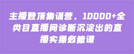 主播登顶集训营，10000+全类目直播间诊断沉淀出的直播实操必修课-营销武器库