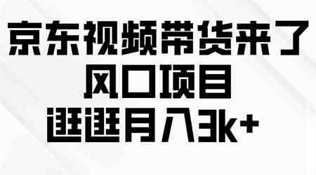 （10025期）京东短视频带货来了，风口项目，逛逛月入3k+-营销武器库