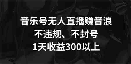 音乐号无人直播赚音浪，不违规、不封号，1天收益300+-营销武器库