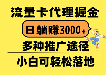 （10771期）流量卡代理掘金，日躺赚3000+，首码平台变现更暴力，多种推广途径，新…-营销武器库