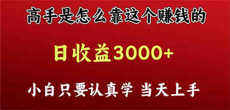 看高手是怎么赚钱的，一天收益至少3000+以上，小白当天上手-营销武器库