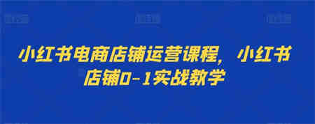 小红书电商店铺运营课程，小红书店铺0-1实战教学-营销武器库