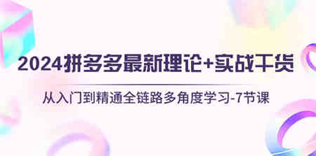 （10816期）2024拼多多 最新理论+实战干货，从入门到精通全链路多角度学习-7节课-营销武器库