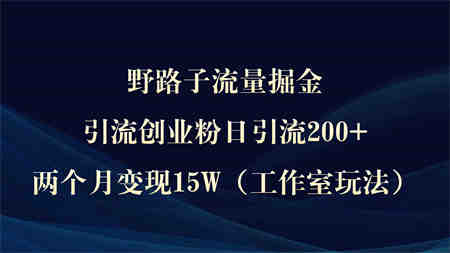 （9513期）野路子流量掘金，引流创业粉日引流200+，两个月变现15W（工作室玩法））-营销武器库