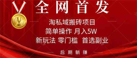 淘私域搬砖项目，利用信息差月入5W，每天无脑操作1小时，后期躺赚-营销武器库