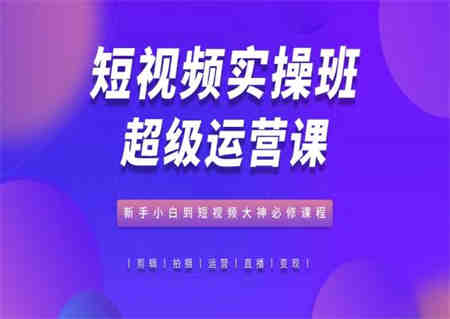 短视频实操班超级运营课，新手小白到短视频大神必修课程-营销武器库