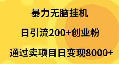 （9788期）暴力无脑挂机日引流200+创业粉通过卖项目日变现2000+-营销武器库