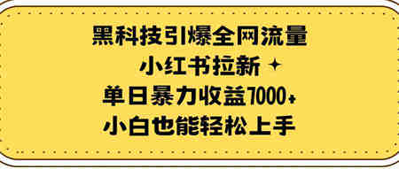 （9679期）黑科技引爆全网流量小红书拉新，单日暴力收益7000+，小白也能轻松上手-营销武器库