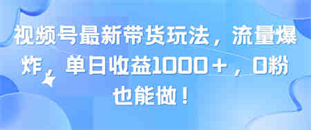 （10858期）视频号最新带货玩法，流量爆炸，单日收益1000＋，0粉也能做！-营销武器库