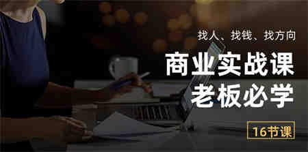 （10710期）商业实战课【老板必学】：找人、找钱、找方向（16节课）-营销武器库