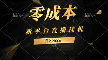 （9841期）新平台直播挂机最新玩法，0成本，不违规，日入2000+-营销武器库