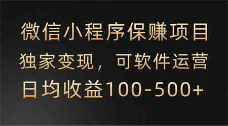 微信小程序，腾讯保赚项目，可软件自动运营，日均100-500+收益有保障-营销武器库