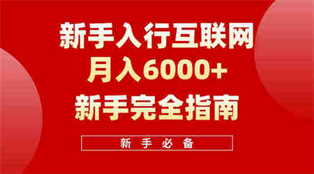 （10058期）互联网新手月入6000+完全指南 十年创业老兵用心之作，帮助小白快速入门-营销武器库