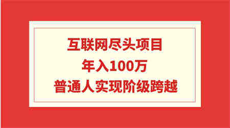 （9250期）互联网尽头项目：年入100W，普通人实现阶级跨越-营销武器库