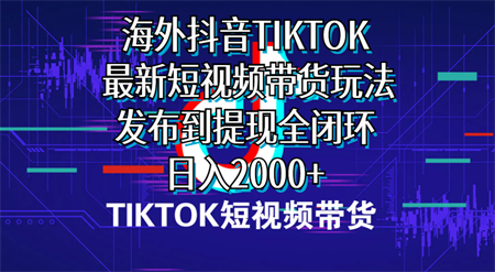 （10320期）海外短视频带货，最新短视频带货玩法发布到提现全闭环，日入2000+-营销武器库