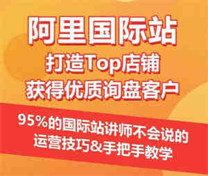 【阿里国际站】打造Top店铺&获得优质询盘客户，​95%的国际站讲师不会说的运营技巧-营销武器库