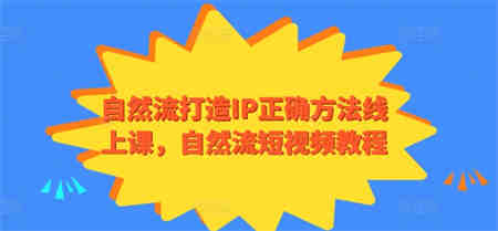 自然流打造IP正确方法线上课，自然流短视频教程-营销武器库