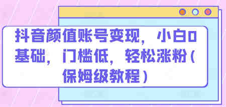 抖音颜值账号变现，小白0基础，门槛低，​轻松涨粉(保姆级教程)-营销武器库