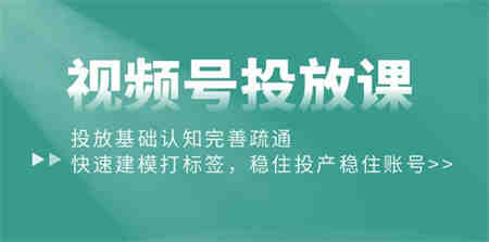 （10205期）视频号投放课：投放基础认知完善疏通，快速建模打标签，稳住投产稳住账号-营销武器库