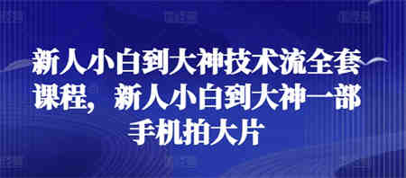 新人小白到大神技术流全套课程，新人小白到大神一部手机拍大片-营销武器库