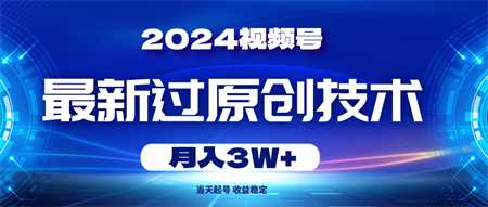 （10704期）2024视频号最新过原创技术，当天起号，收益稳定，月入3W+-营销武器库