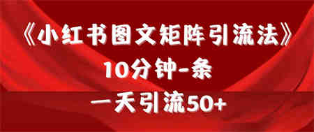 （9538期）《小红书图文矩阵引流法》 10分钟-条 ，一天引流50+-营销武器库