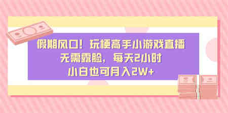 假期风口！玩梗高手小游戏直播，无需露脸，每天2小时，小白也可月入2W+-营销武器库