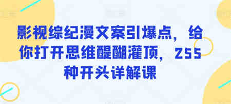 影视综纪漫文案引爆点，给你打开思维醍醐灌顶，255种开头详解课-营销武器库