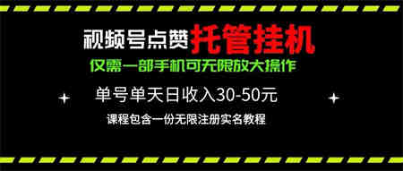 （10644期）视频号点赞托管挂机，单号单天利润30~50，一部手机无限放大（附带无限…-营销武器库