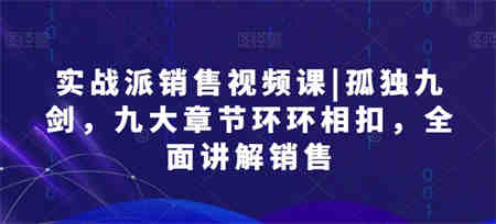 实战派销售视频课|孤独九剑，九大章节环环相扣，全面讲解销售-营销武器库