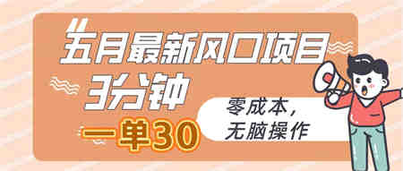 （10256期）五月最新风口项目，3分钟一单30，零成本，无脑操作-营销武器库