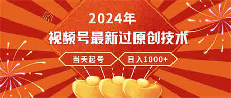 （9565期）2024年视频号最新过原创技术，当天起号，收入稳定，日入1000+-营销武器库