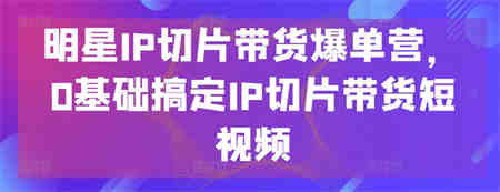 明星IP切片带货爆单营，0基础搞定IP切片带货短视频-营销武器库