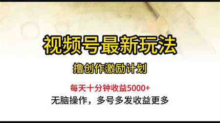 （10087期）视频号最新玩法，每日一小时月入5000+-营销武器库