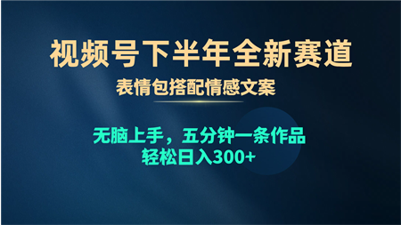 （10267期）视频号下半年全新赛道，表情包搭配情感文案 无脑上手，五分钟一条作品…-营销武器库