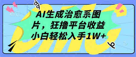 AI生成治愈系图片，狂撸平台收益，小白轻松入手1W+-营销武器库