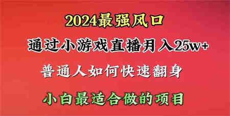 （10020期）2024年最强风口，通过小游戏直播月入25w+单日收益5000+小白最适合做的项目-营销武器库