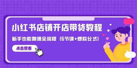 最新小红书店铺开店带货教程，新手也能跑通全流程（6节课+爆款公式）-营销武器库